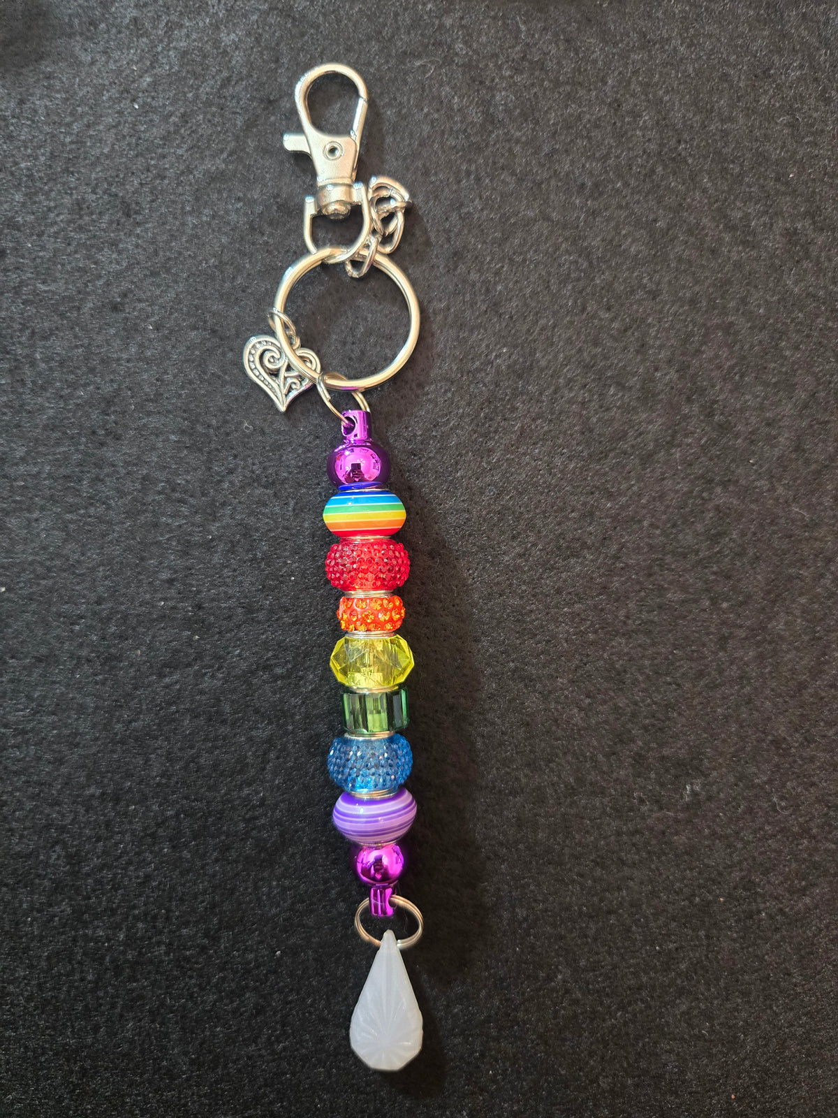 S2-18 Rainbow Beaded Keychain