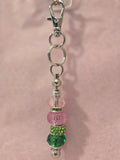 KD2 Pink and Green Short chain in Silver
