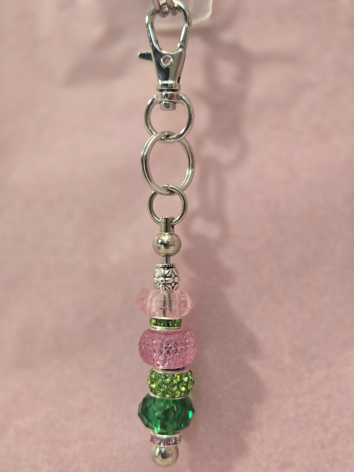 KD2 Pink and Green Short chain in Silver