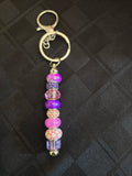SL37 Pink and Purple Beaded Keychain