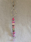 S2-7 Magenta Beaded Keychain