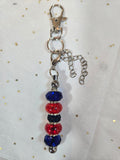 F4 New England or Buffalo Football Short Beaded Keychain
