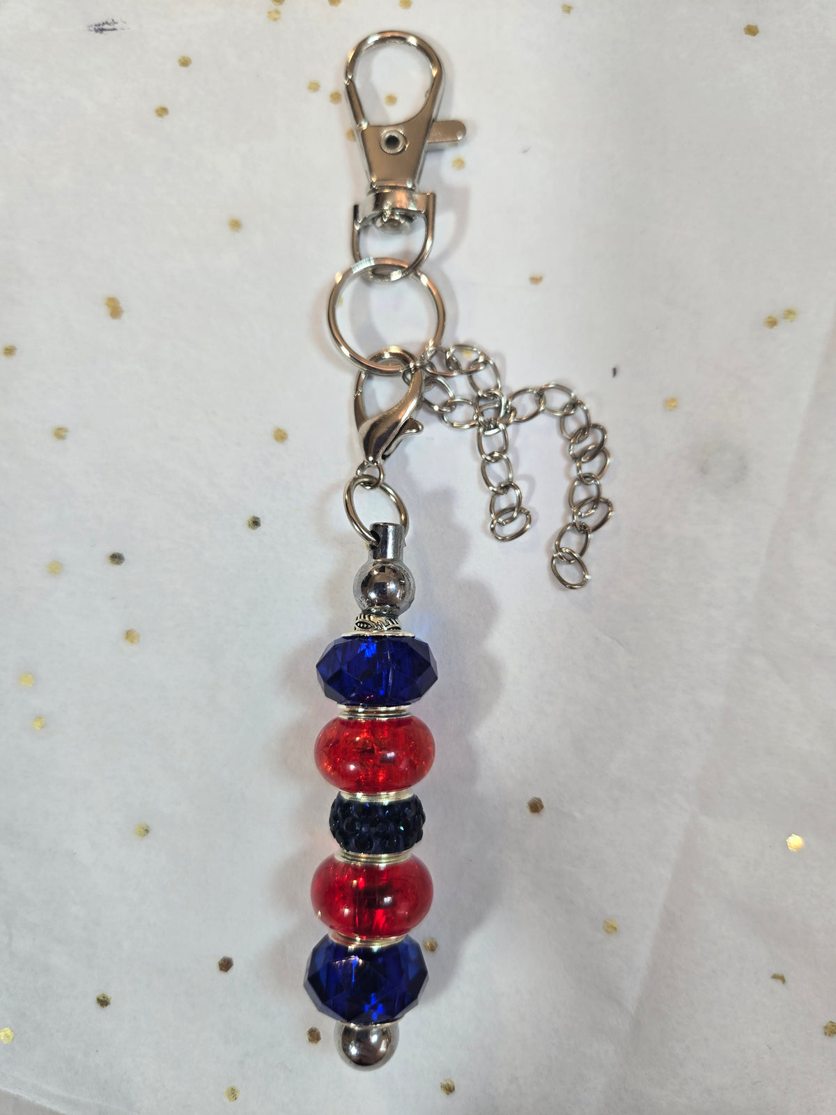 F4 New England or Buffalo Football Short Beaded Keychain