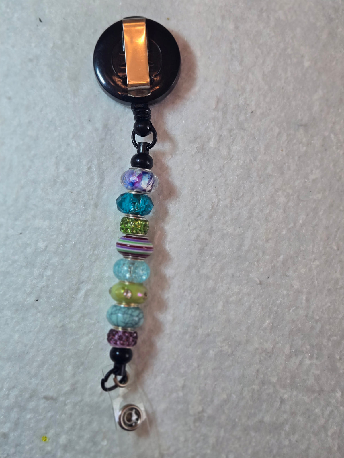 BH8 Purple, Turquoise, Green Badge Holder (Black Holder)