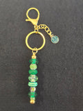 GL5 Green Beaded Keychain with smiley face