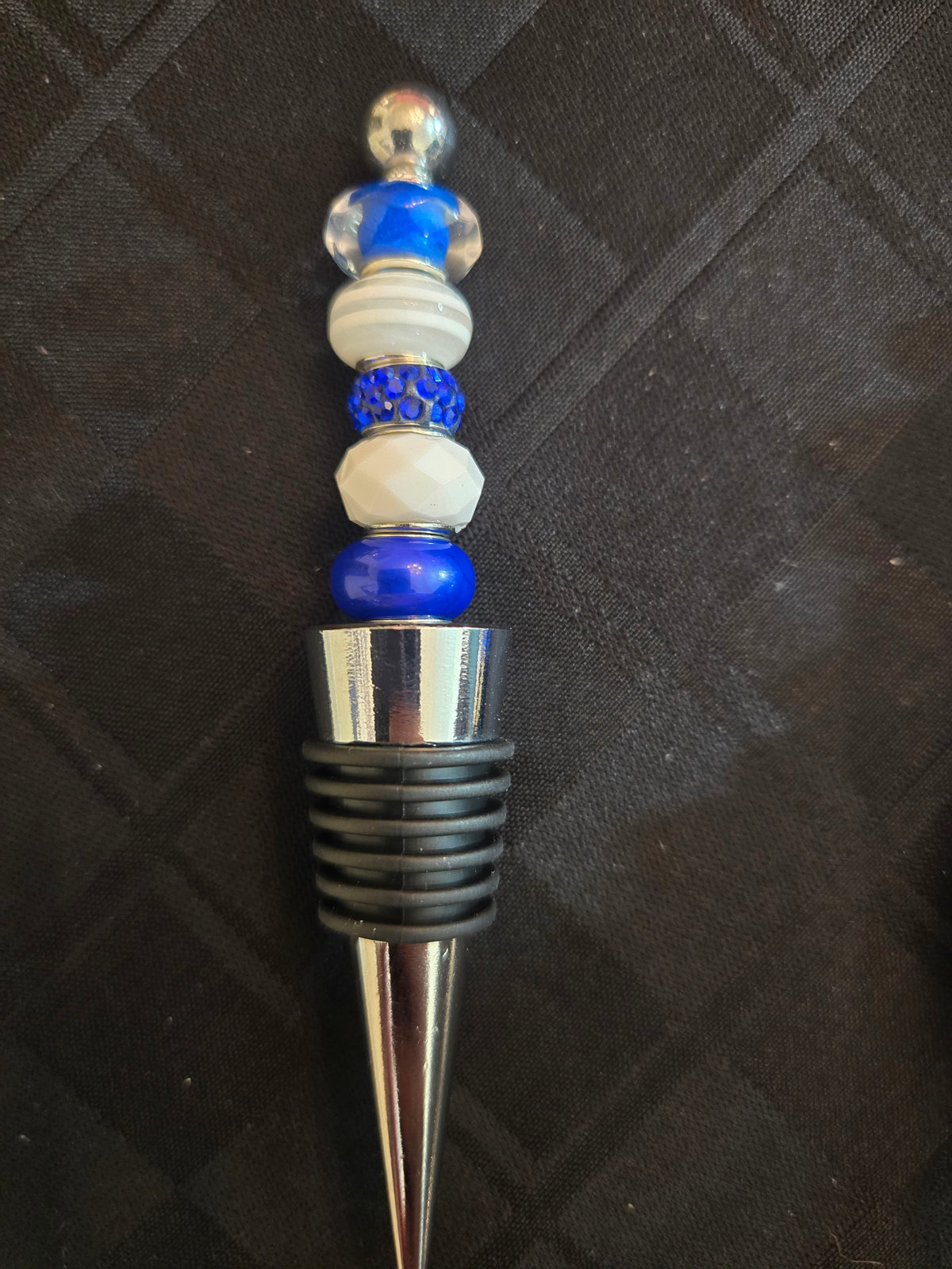 W18 Hanukkah Beaded Wine Bottle Stopper #1