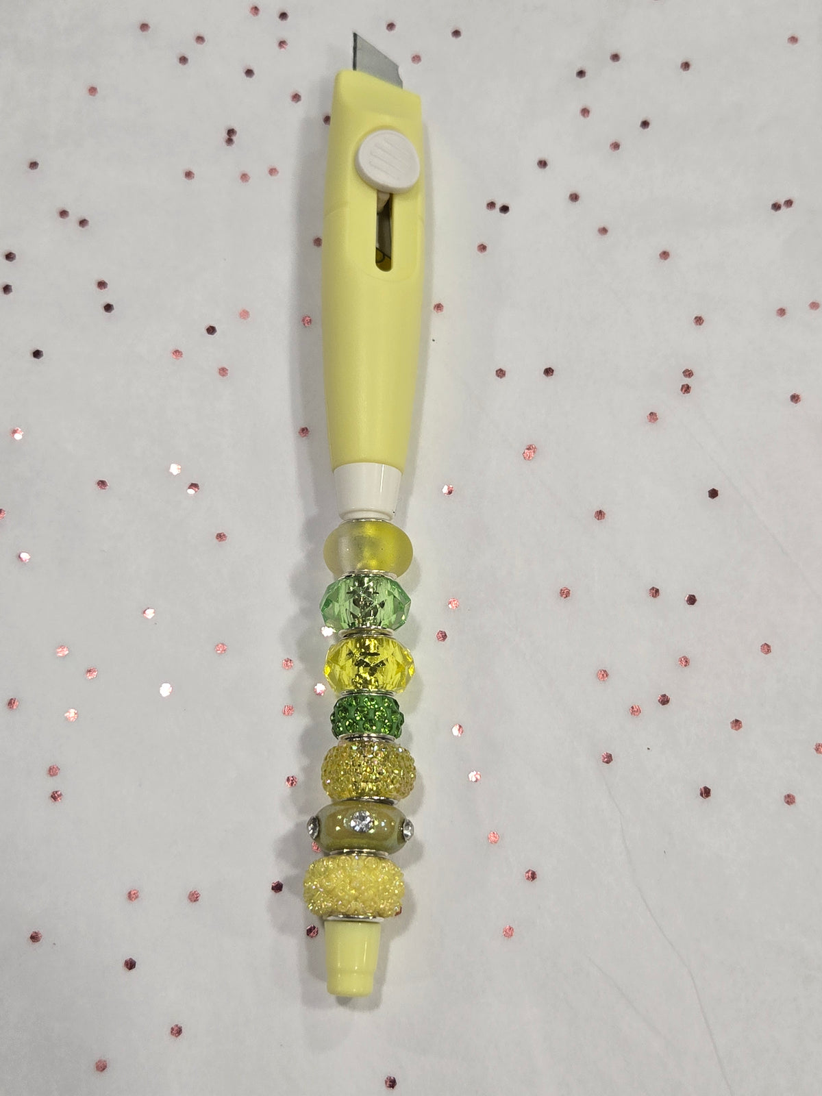 BC12 Yellow and Green Beaded Box Cutter