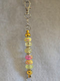 S2-2 Pink and Yellow Beaded Keychain