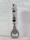 BO4 Black and Purple Beaded Bottle Opener