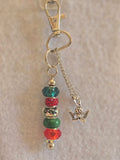 GS4 Christmas Beaded Keychain in Silver with Angel Charm