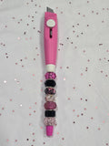 BC6 Hot Pink and Black Beaded Box Cutter