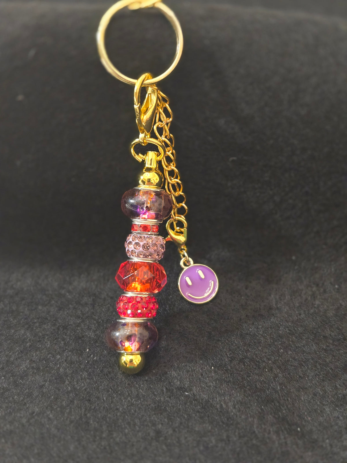 GS3 Red and Purple Beaded Keychain