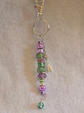 S2-5 Purple Peacock Beaded Keychain
