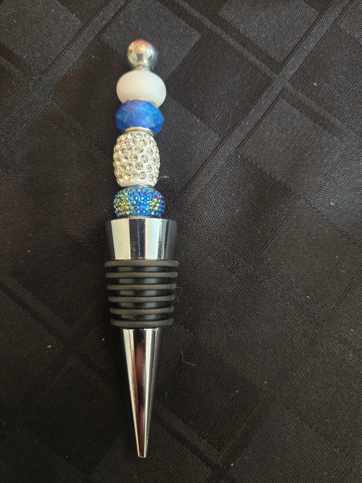 W22 Hanukkah Beaded Wine Bottle Stopper #5
