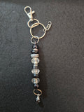 S2-17 Black and White Beaded Keychain