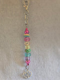 S2-15 Pastel Rainbow Beaded Keychain