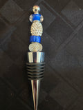 W21 Hanukkah Beaded Wine Bottle Stopper #4