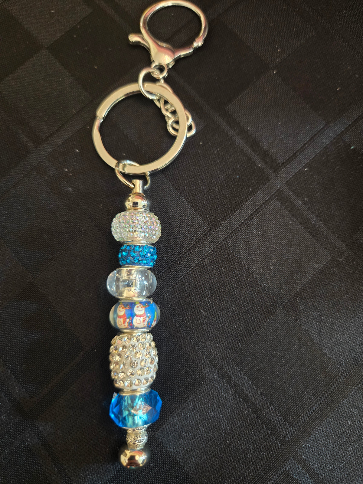 SL Turquoise Winter Beaded Keychain