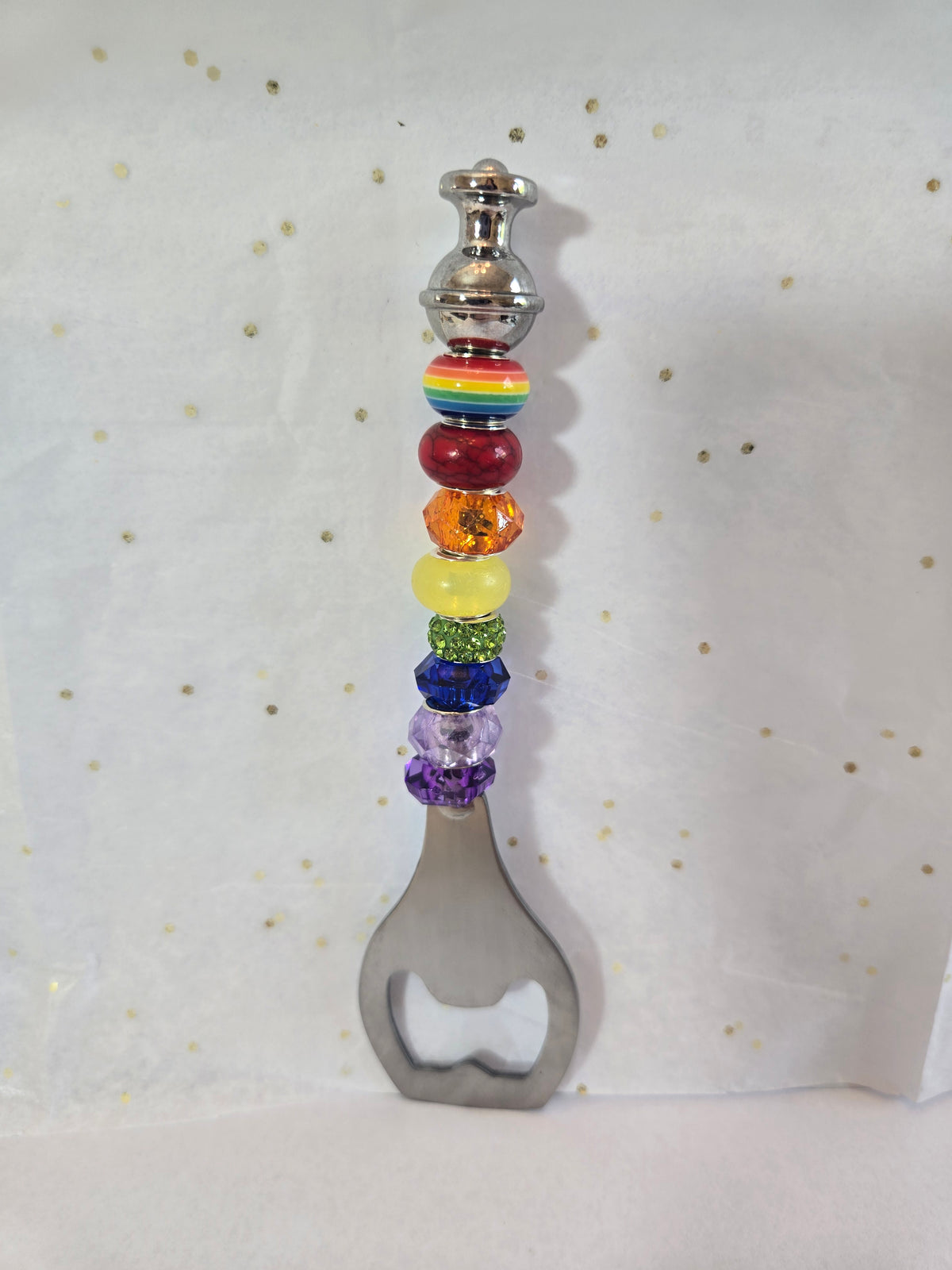 BO1 Rainbow Beaded Bottle Opener