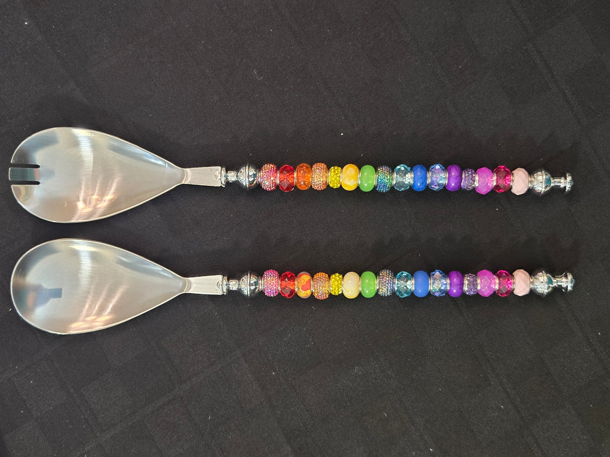 SP1 Rainbow Beaded Salad Spoons