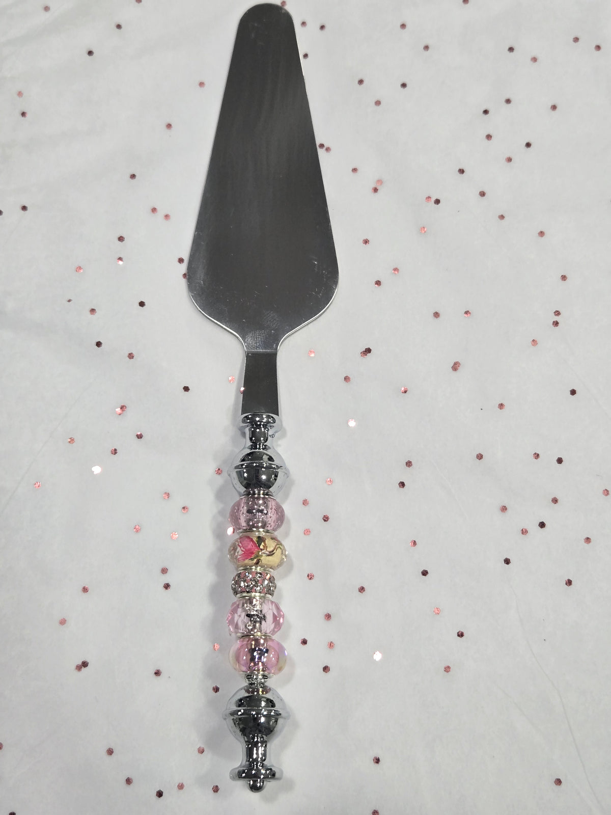 DS5 Pink Beaded Dessert Server