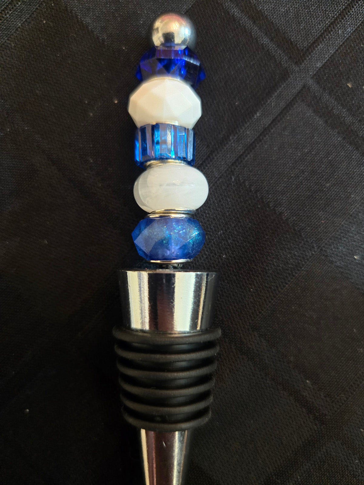 W23 Hanukkah Beaded Wine Bottle Stopper #6