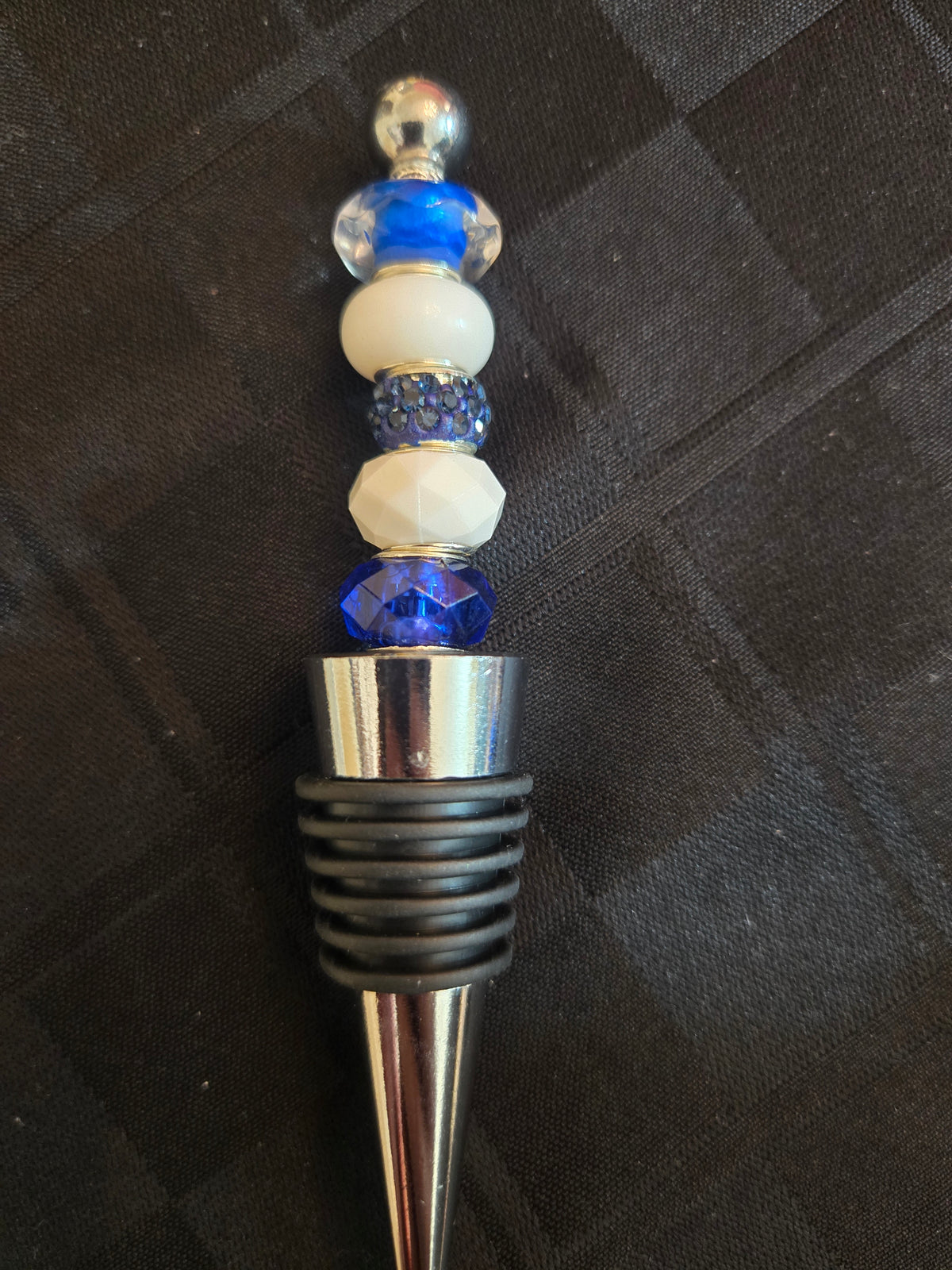 W19 Hanukkah Beaded Wine Bottle Stopper #2