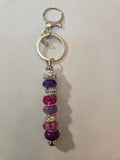 SL22 Magenta and Purple Beaded Keychain