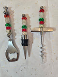 Set2 Christmas Beaded Barware Set