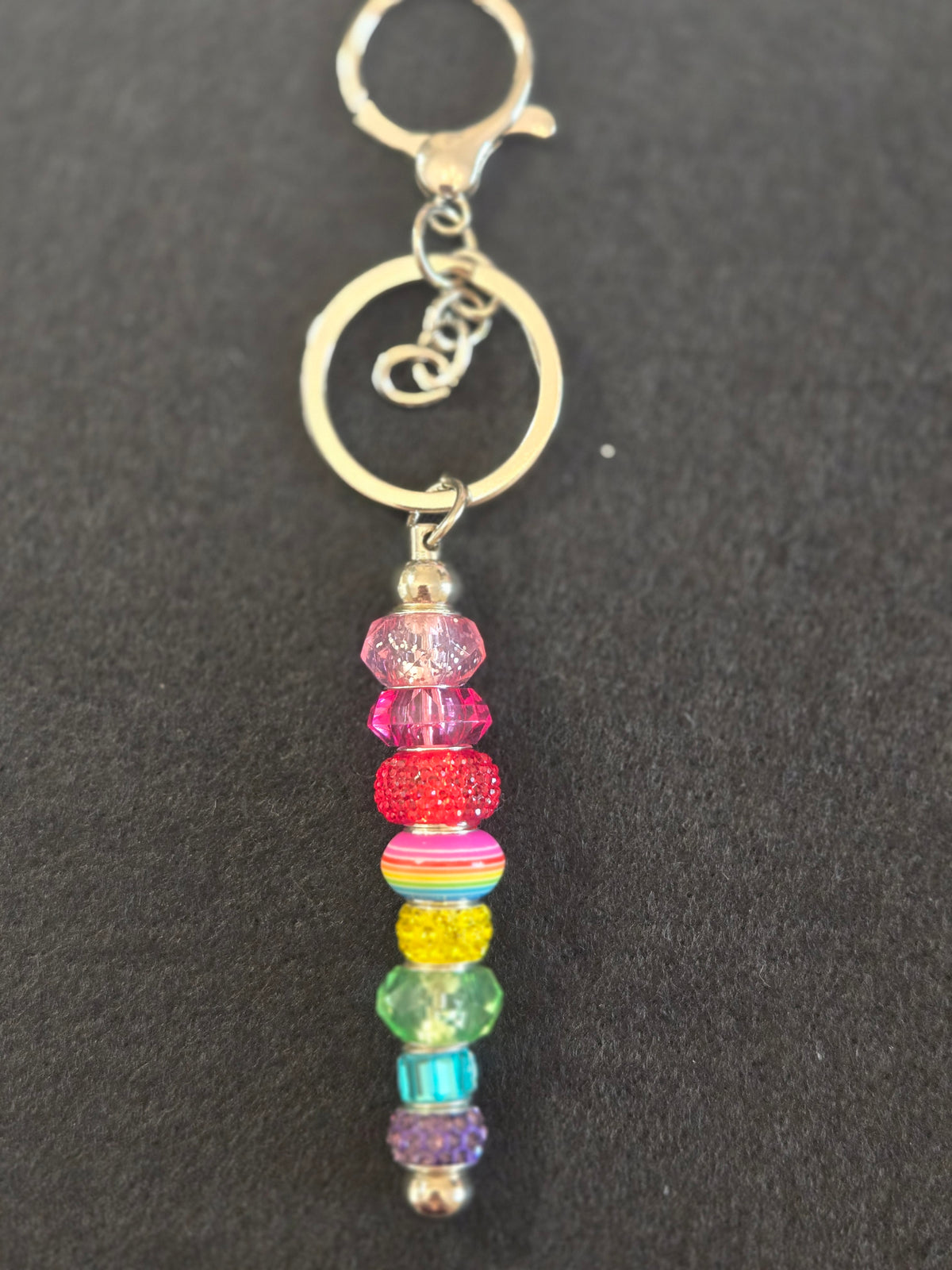 SL13 Pastel Rainbow Beaded Keychain