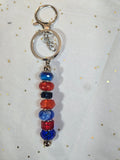 F3 New England or Buffalo Football Long Beaded Keychain