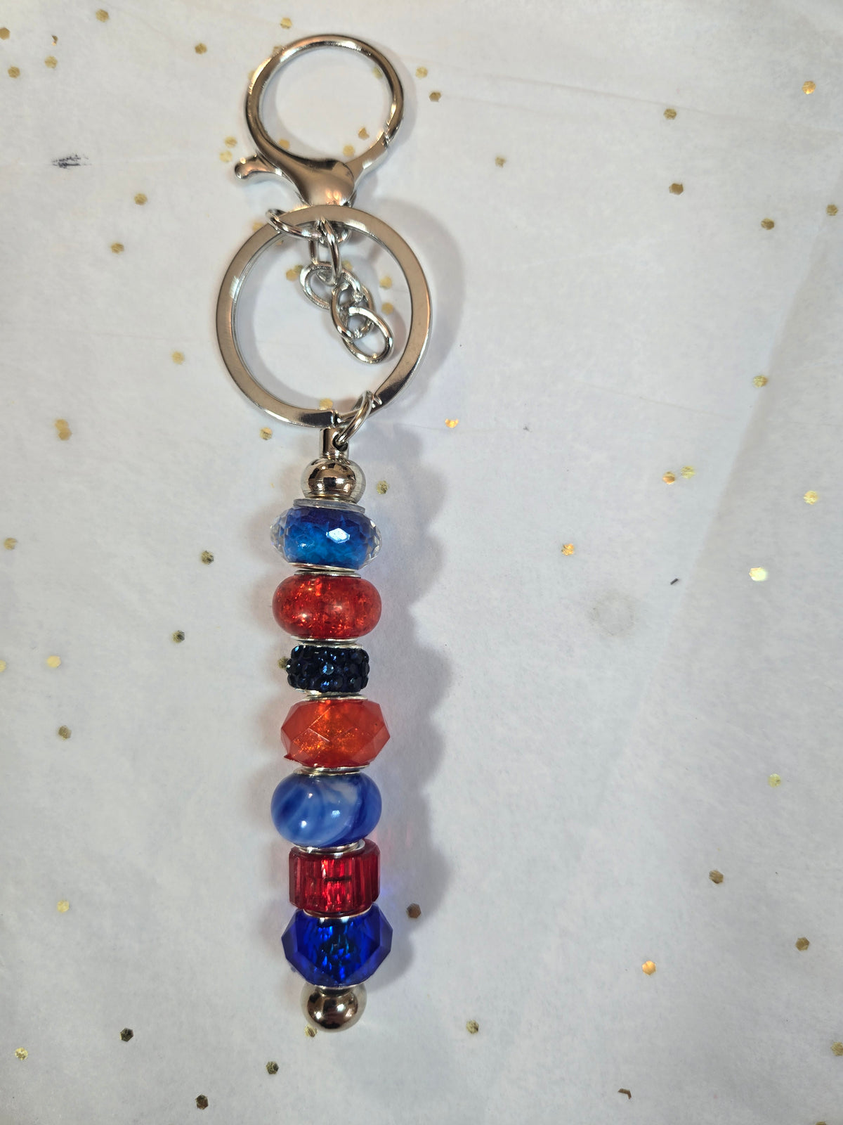 F3 New England or Buffalo Football Long Beaded Keychain