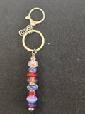 SL5 Red and Purple Beaded Keychain