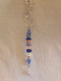 S2-16 Blue and Pink Beaded Keychain