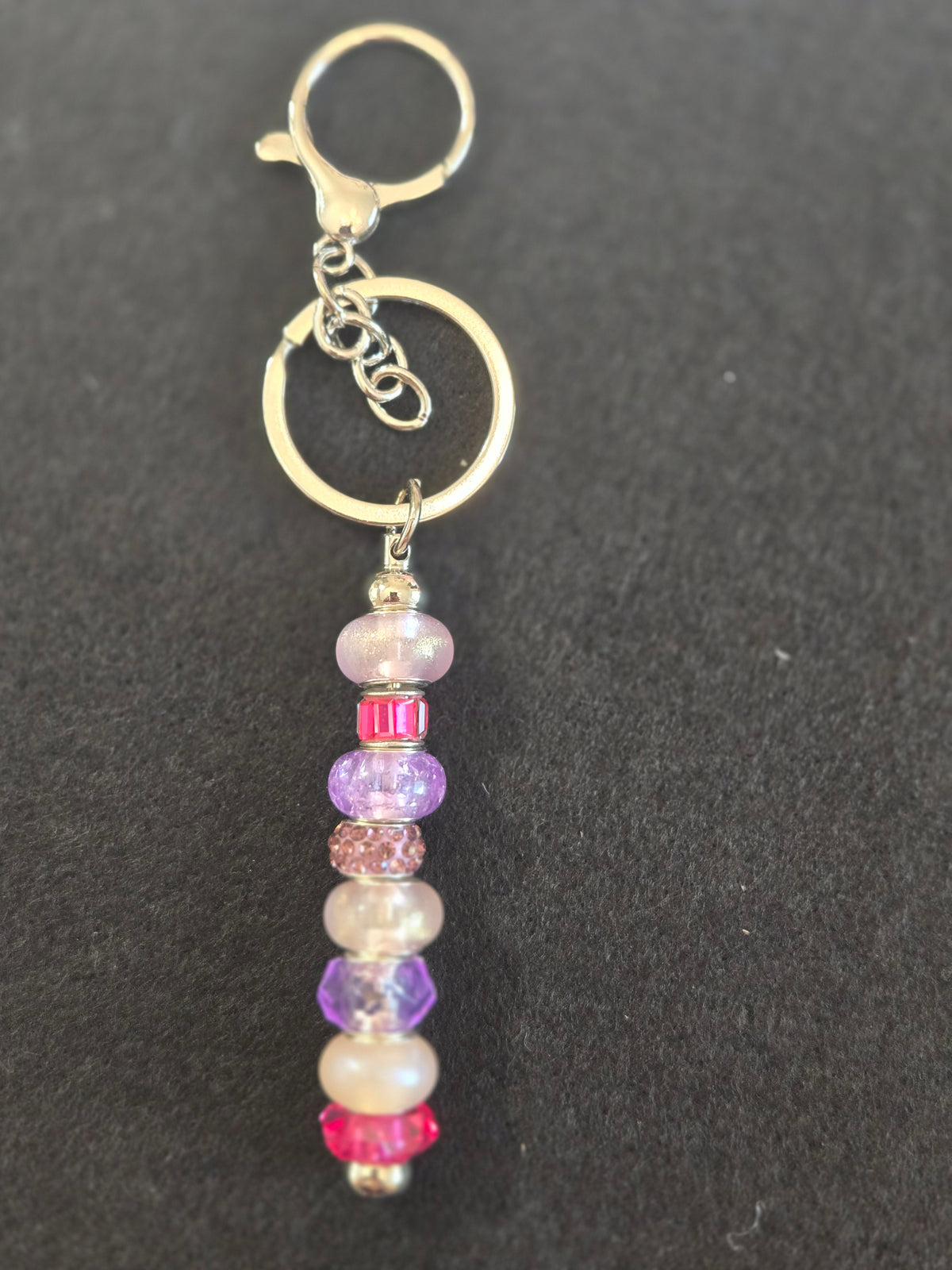 SL4 Magenta and Purple Beaded Keychain