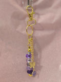 D2 Purple Beaded Keychain with Charms in Gold (short)