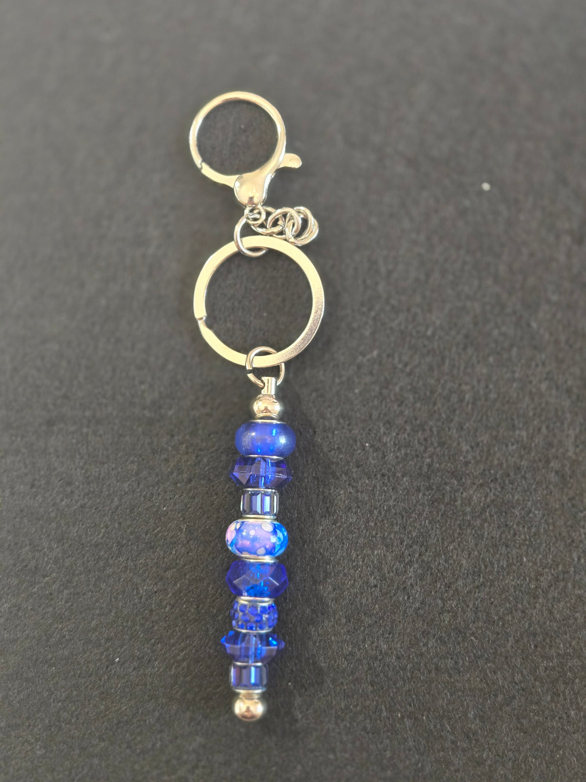 SL12 Blue Beaded Keychain