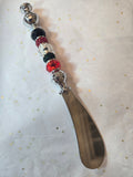 W4 Black, White, and Red Butter Knife