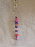 S2-6 Purple and Magenta Beaded Keychain