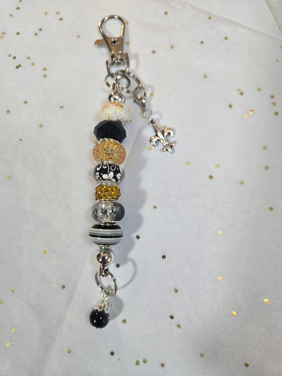 F13 New Orleans Football Long Beaded Keychain with Charms