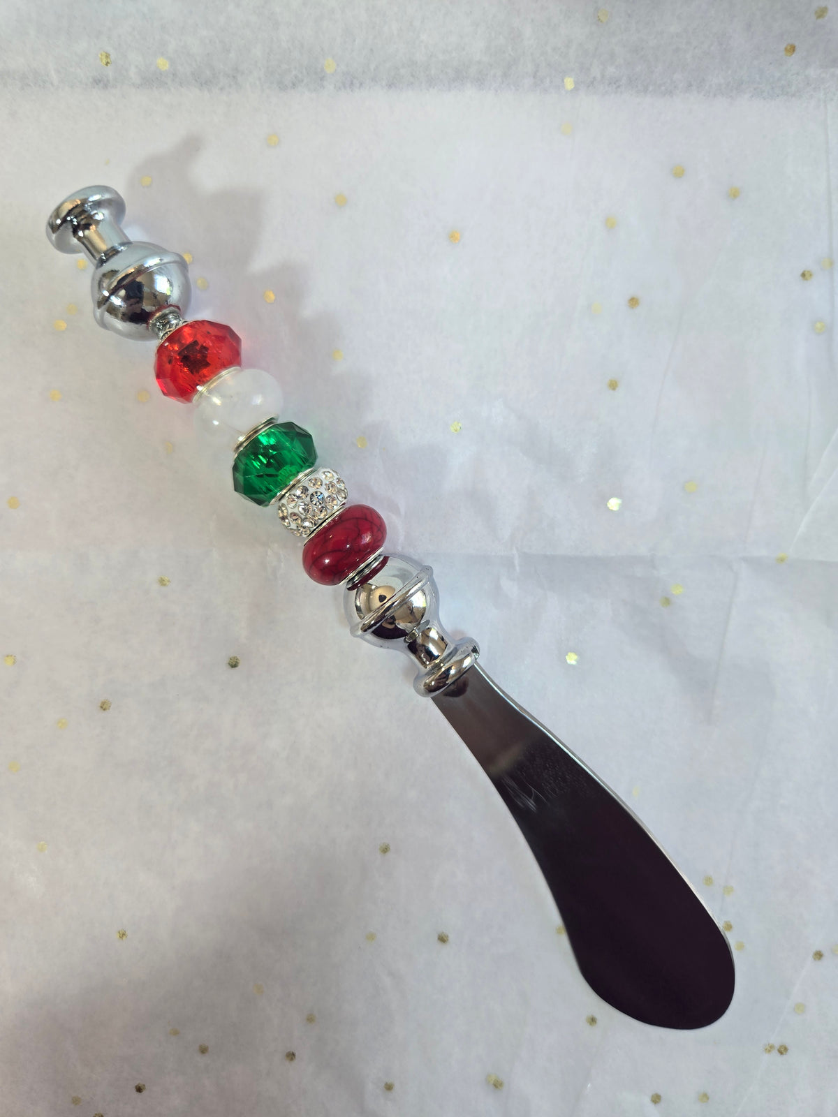 BK6 Christmas Beaded Butter Knife