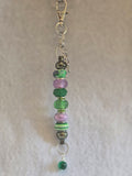 S2-8 Green Peacock Beaded Keychain