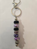 SL23 Black and Purple Beaded Keychain