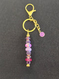 GL1 Purple Beaded Keychain with smiley face