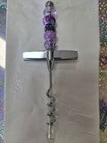W20 Purple Beaded corkscrew
