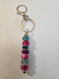 SL29 Teal and Magenta Beaded Keychain