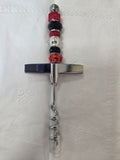 W22 Black, Whiten Red Beaded corkscrew