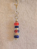 GS6 American Pride Beaded Keychain in Silver