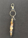 SL15 Brown and Cream Beaded Keychain