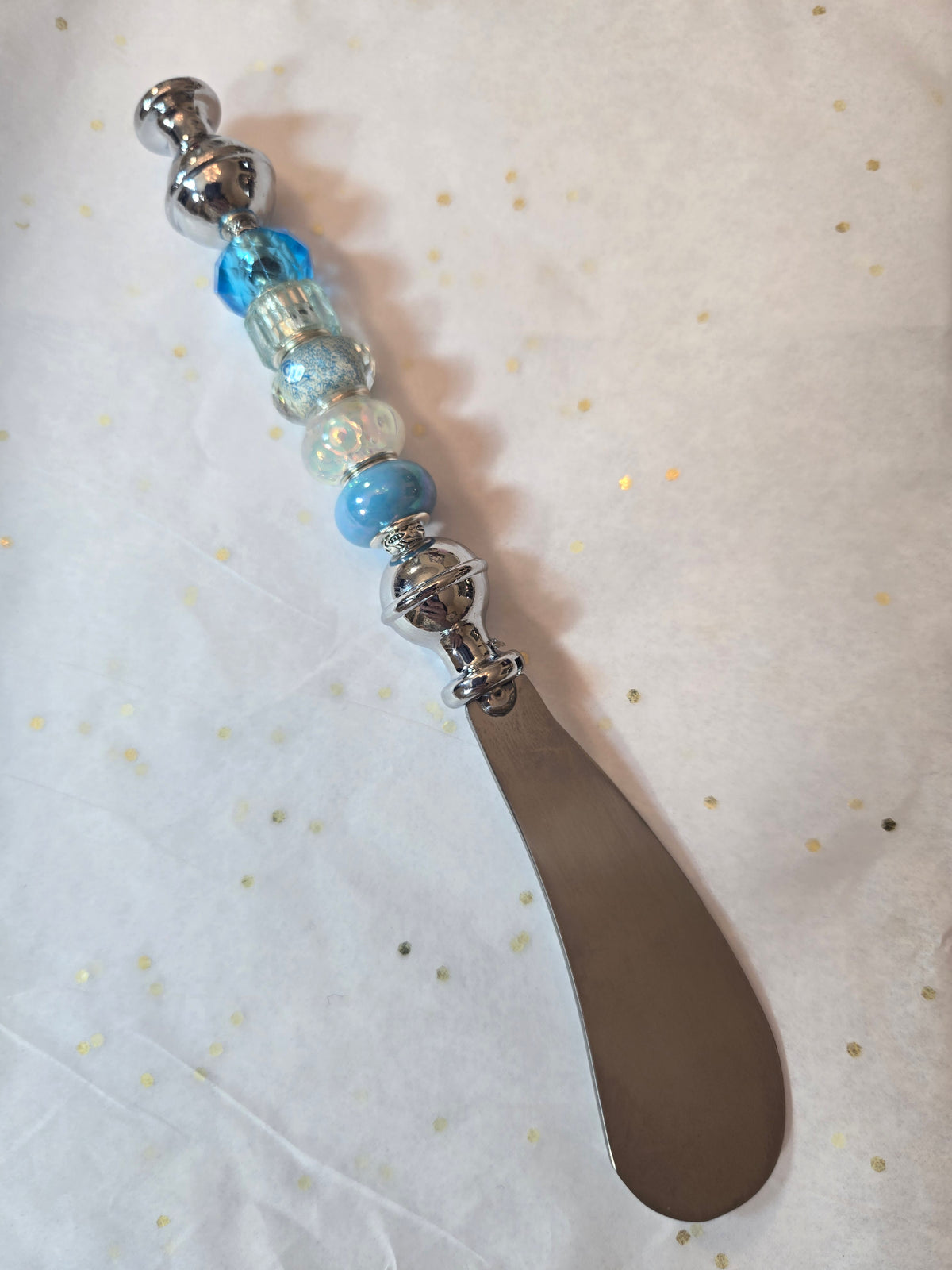 BK5 Teal and White Butter Knife